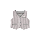 Conjunto chaleco lino listado y bermuda lino de bebe niño